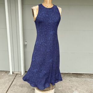 Lauren Ralph Lauren Vintage 90s 100% Silk Dress Purple Paisley - Size 10 M/L